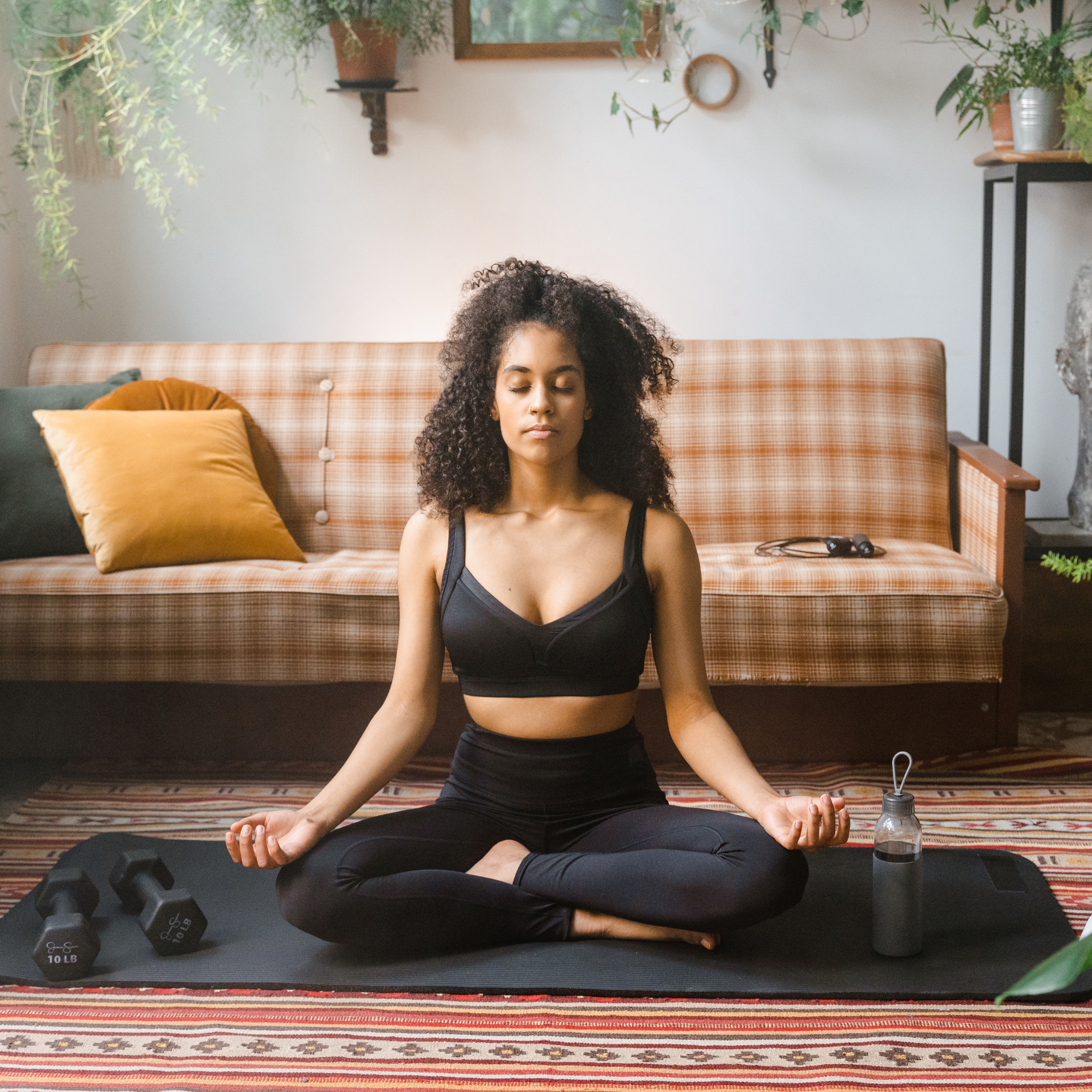 Person meditating with Harmony Timer